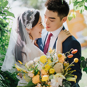 藍(lán)色格紋禮服定制