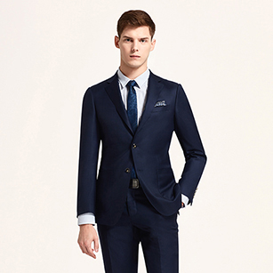 海軍藍素色商務套裝