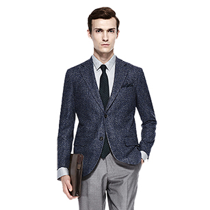 藍色人字紋時尚單西